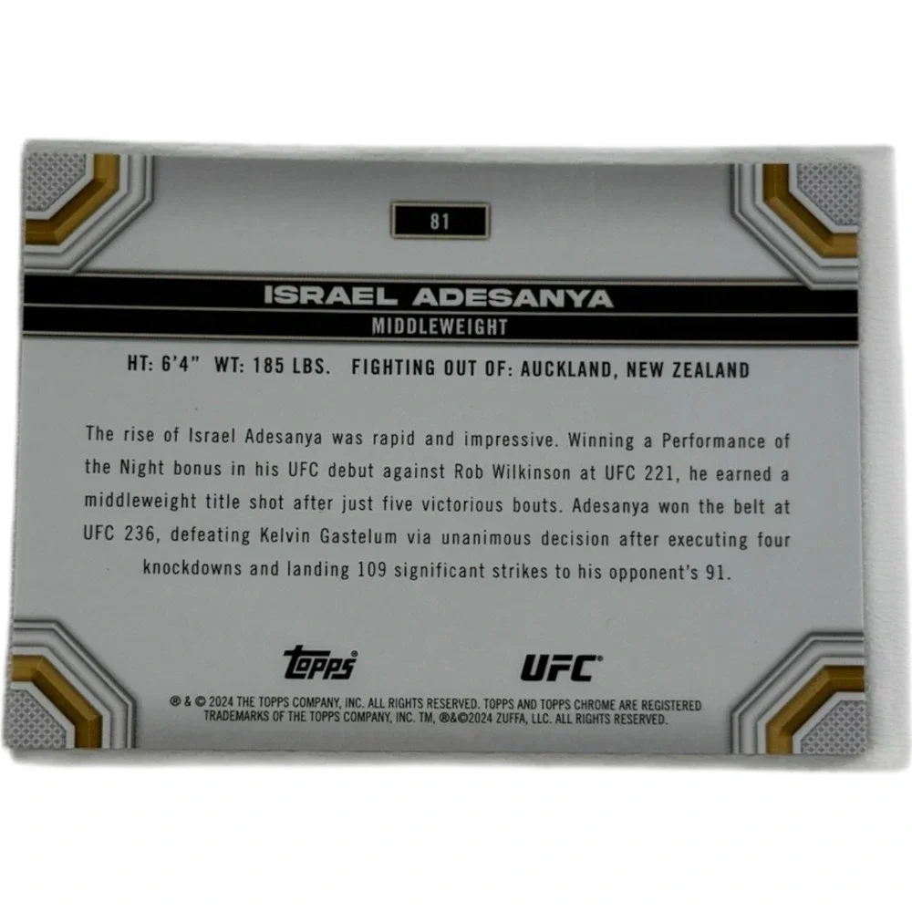 Israel Adesanya 2024‎ Topps Chrome UFC Prism Refractor #81